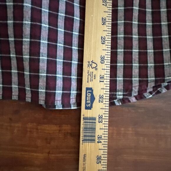 Cody James Men’s 2XL Plaid Western Work Shirt Long Sleeve Cotton Red Workwear - Picture 7 of 8